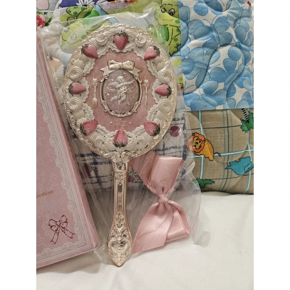 Brand New Flower Knows Strawberry Cupid Hand Mirror Milky Pink Kawaii With Box‎